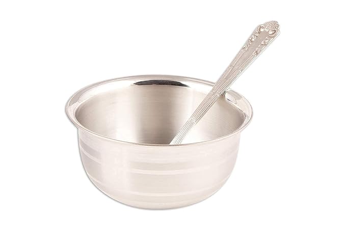 Pure Silver Spoon And Bowl